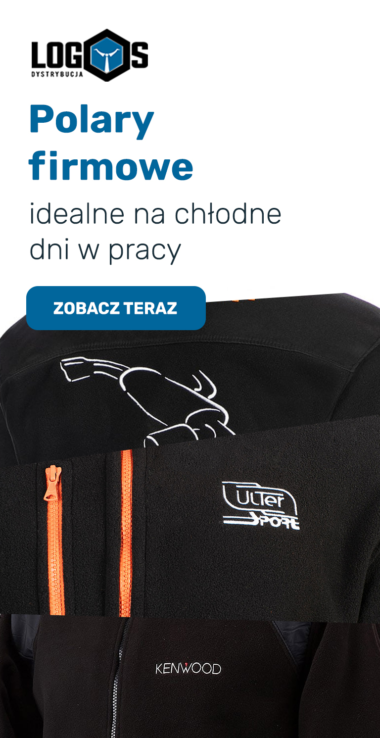 Polary z nadrukiem logo w Logos Dystrybucja